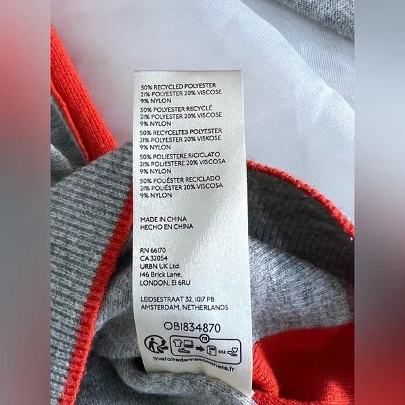 Maeve by Anthropologie Grey Red Side Stripe Mock Neck Fitted Sweater Size S - Picture 10 of 12